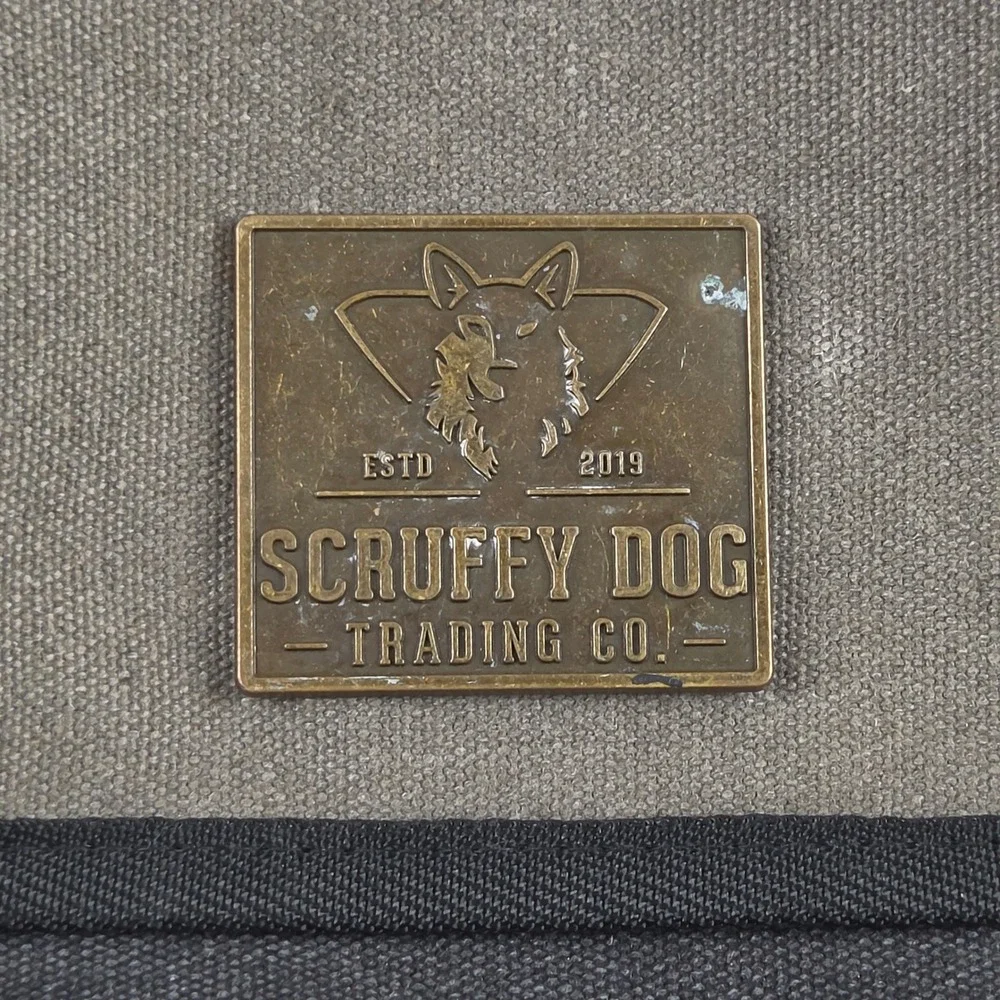 Scruffy Dog Trading Co Crossbody Small Messenger Bag Black Grey Canvas Rugged